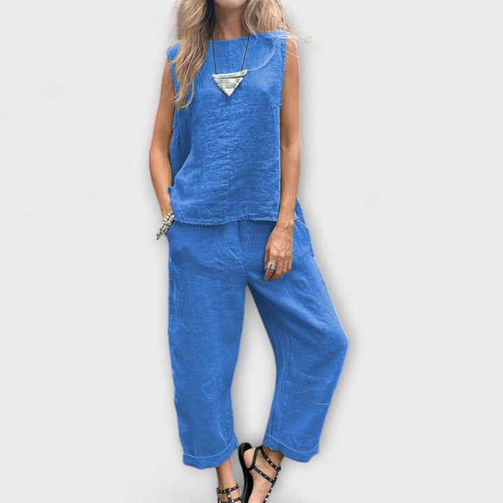 Jennifer - Behageligt Outfit i Bomuld-Linned