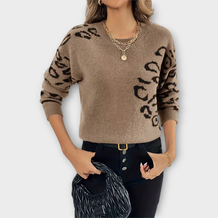 Sabrin - Casual Sweater med Leopard Design
