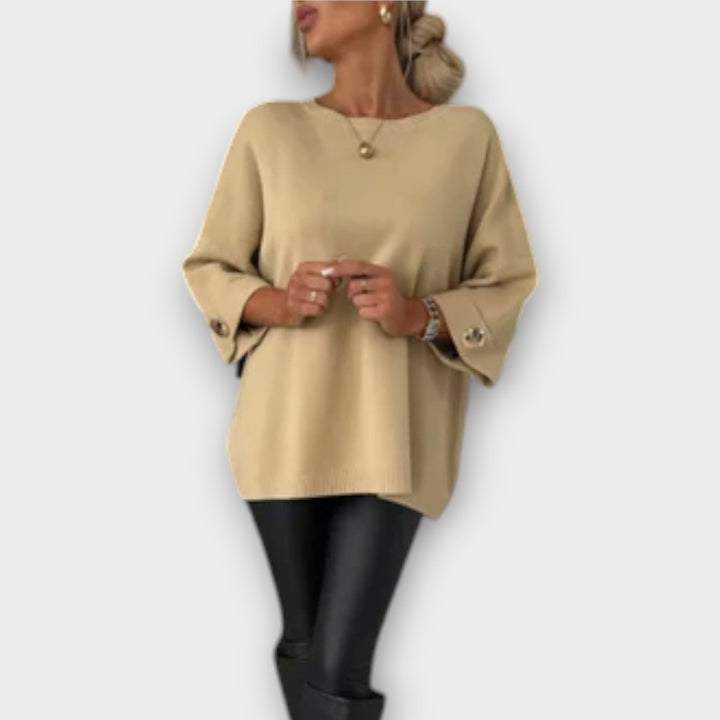 Isabella - Elegant Strikket Bluse.