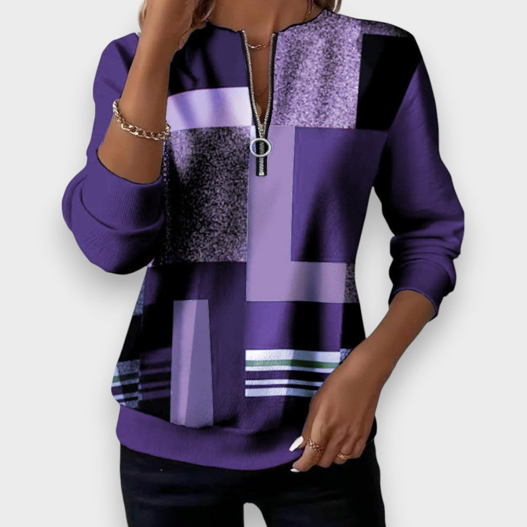 Margaret | Casual sweatshirt med halvlukning