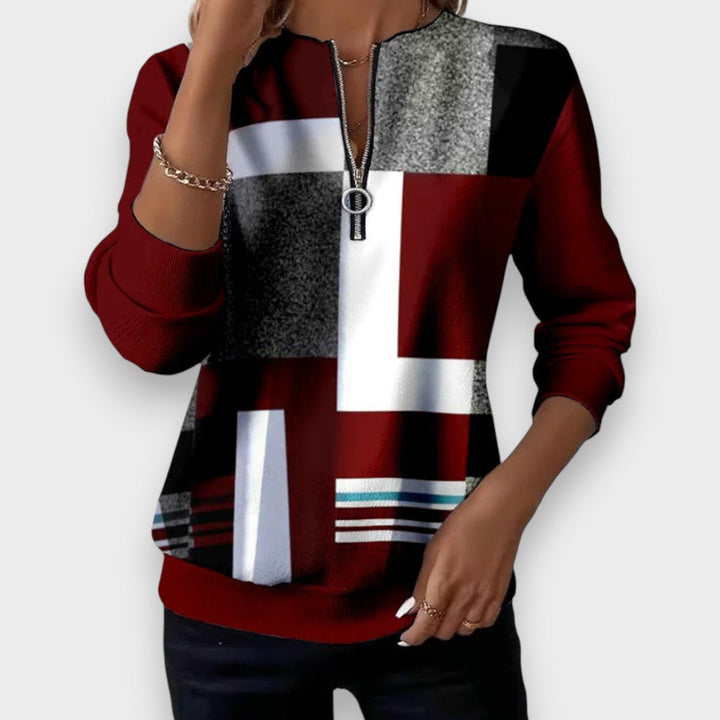 Margaret | Casual sweatshirt med halvlukning