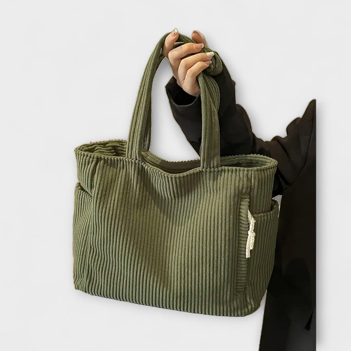 Tilda – Ribbede Tote Bag med Snore Detalje