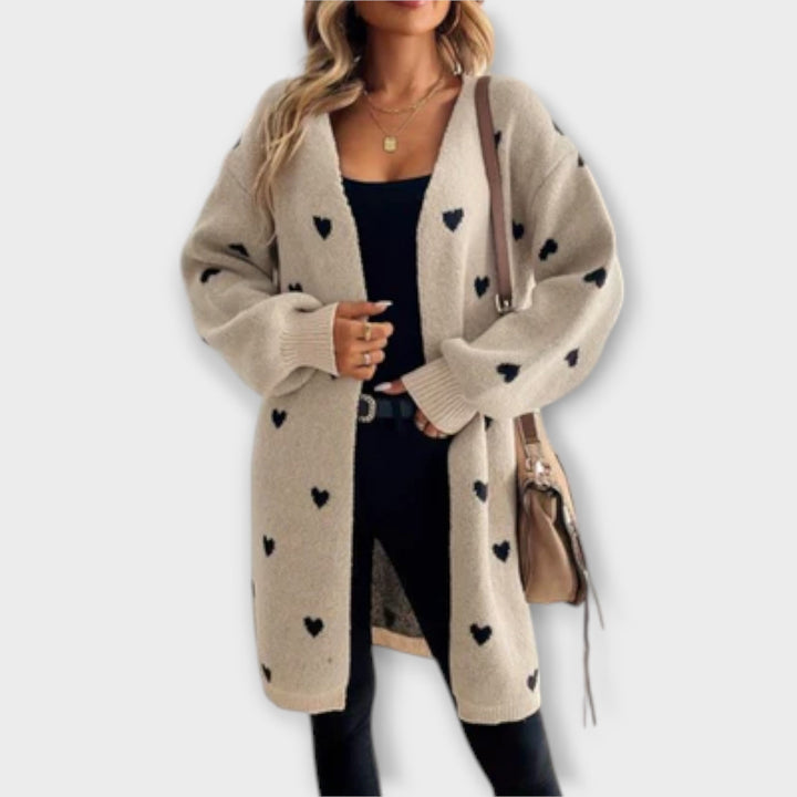 Julia - E Cardigan med Hjerte Mønster