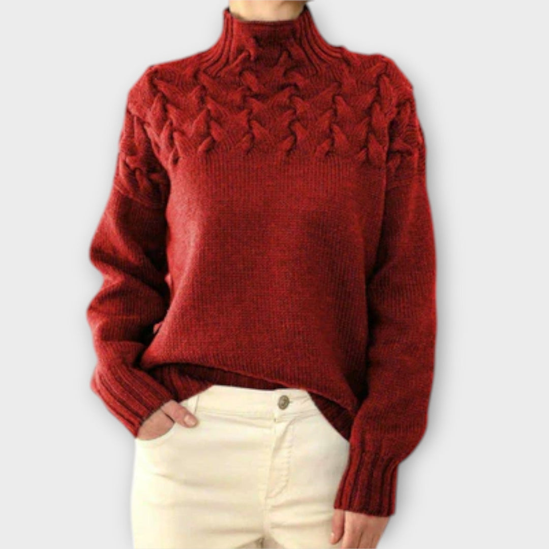 Eva - Isolerende Jumper med Kabelstrik Detalje