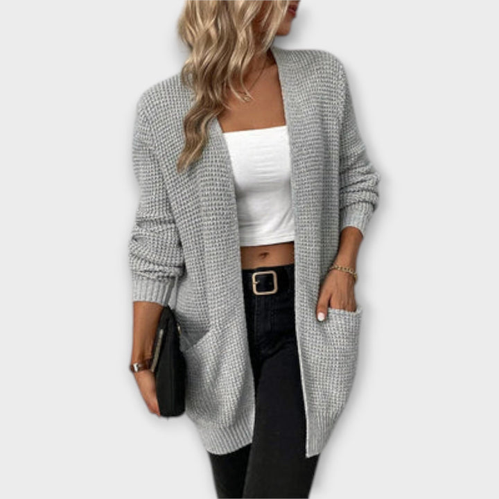 Nancy - En Casual Strikket Cardigan med Lomme