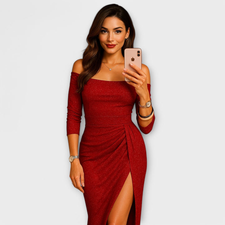 Lena - Den Elegante Off-Shoulder Kjole