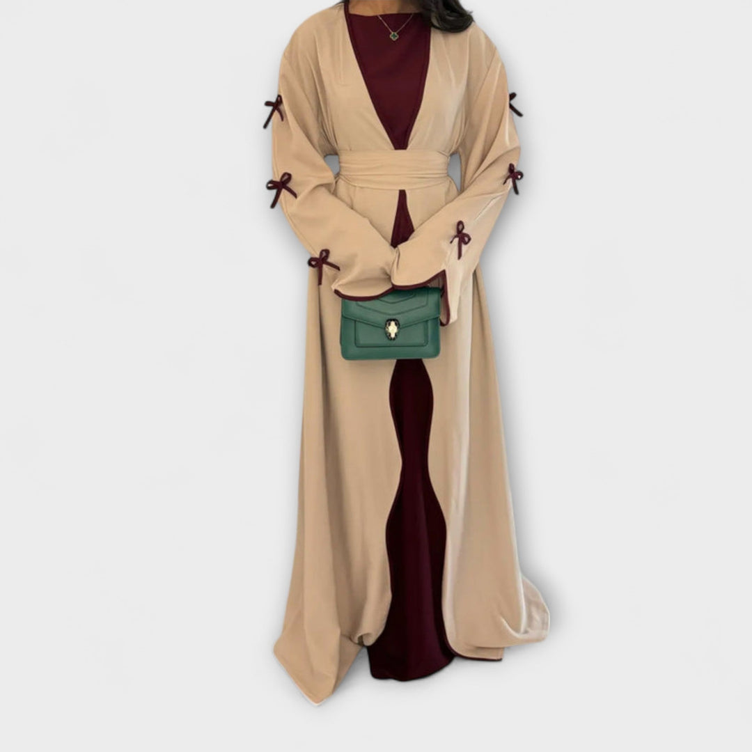 Jasmin - Stilfuld Cardigan og Kjole Duo med Sløjfedetalje