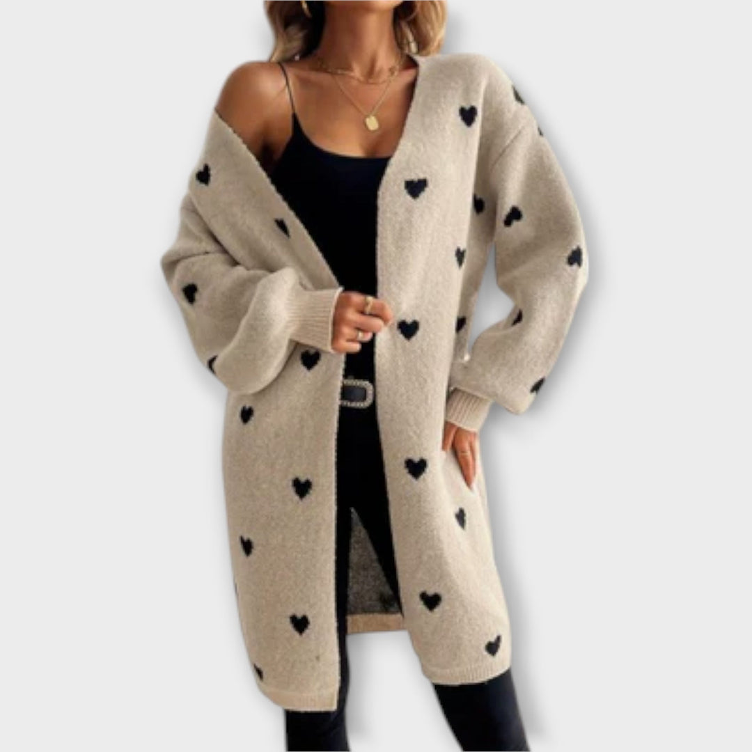 Julia - E Cardigan med Hjerte Mønster