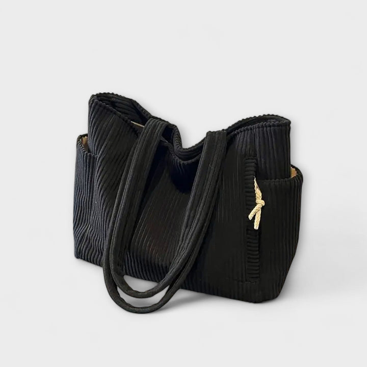 Tilda – Ribbede Tote Bag med Snore Detalje