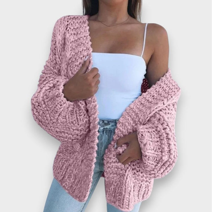 Claudia | Chunky Strik Afslappet Cardigan
