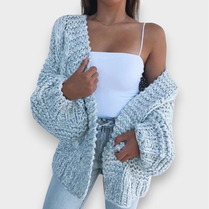 Claudia | Chunky Strik Afslappet Cardigan