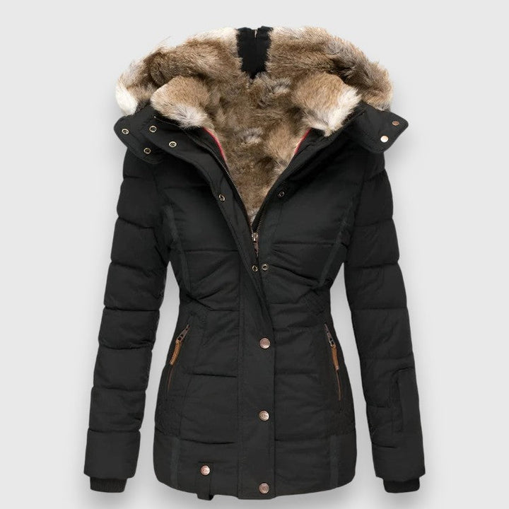 Margot I Pufferjakke med Hætte og Slim Fit