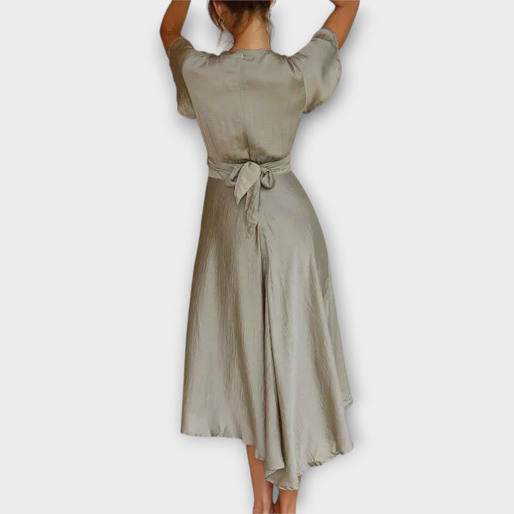 Margret - Elegant V-hals Midi Kjole