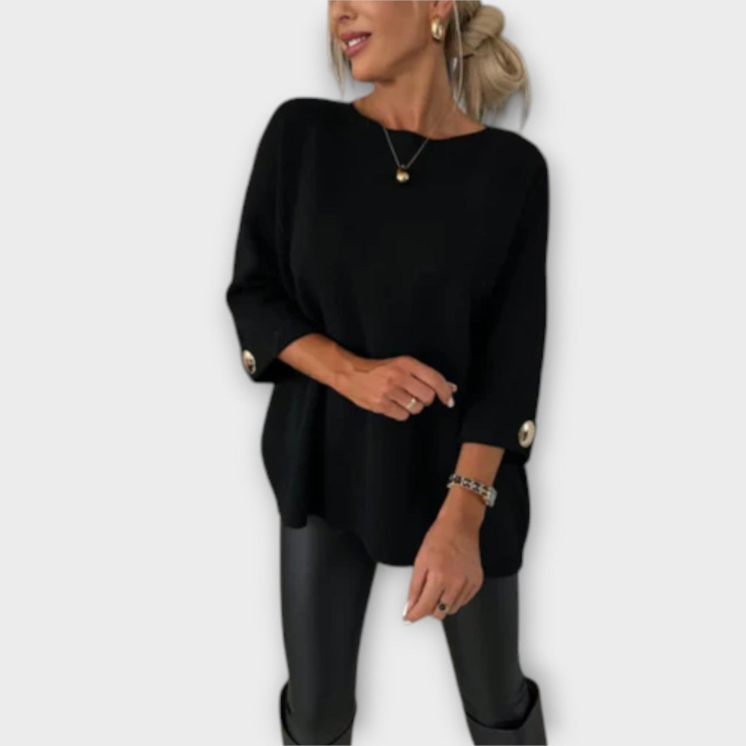 Isabella - Elegant Strikket Bluse.