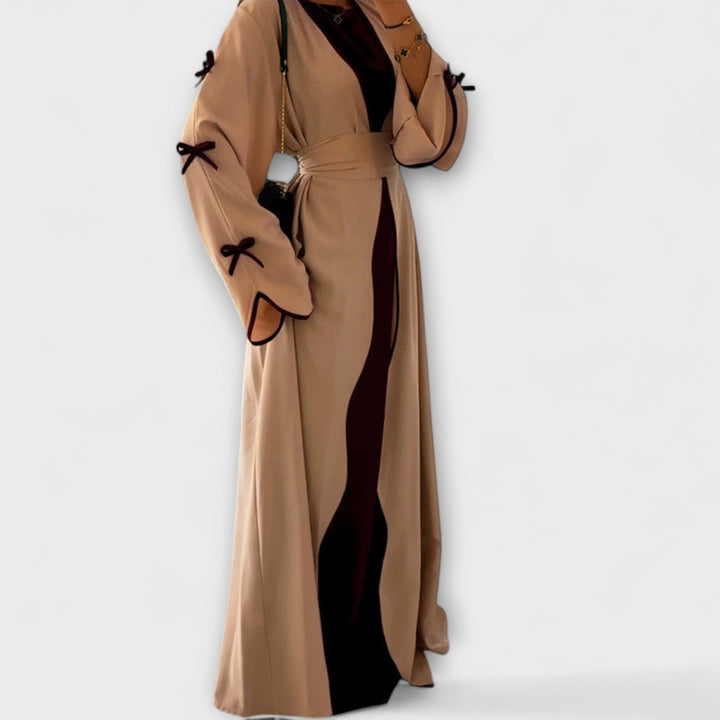 Jasmin - Stilfuld Cardigan og Kjole Duo med Sløjfedetalje