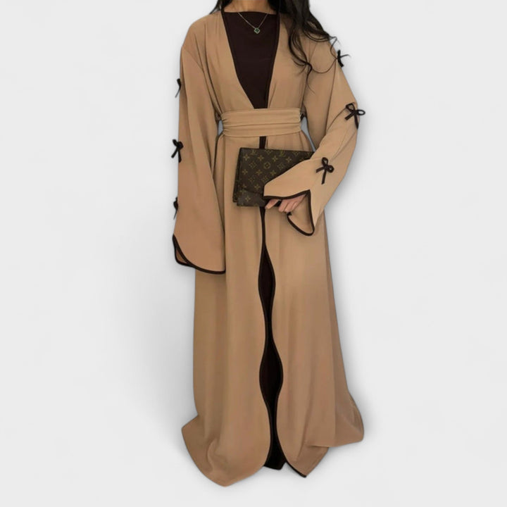 Jasmin - Stilfuld Cardigan og Kjole Duo med Sløjfedetalje