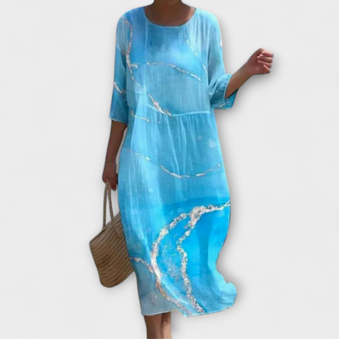 Miranda - Stilfuld Blomster Maxi Kjole