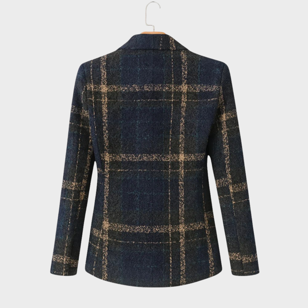 Natalie | Klassisk ternet uldfrakke