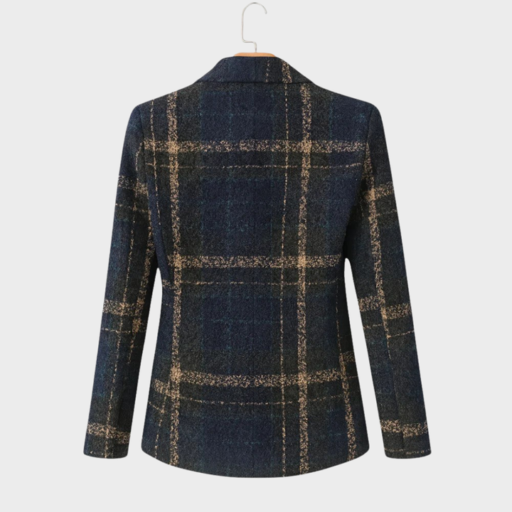 Natalie | Klassisk ternet uldfrakke