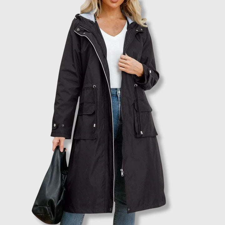 Julia | Stilfuld Trench Coat med Hætte