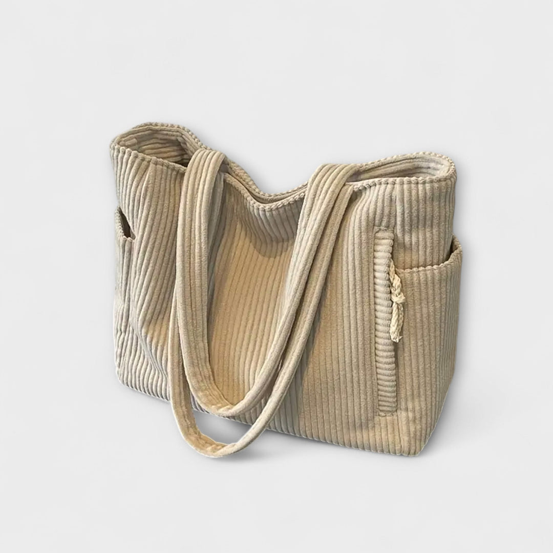 Tilda – Ribbede Tote Bag med Snore Detalje