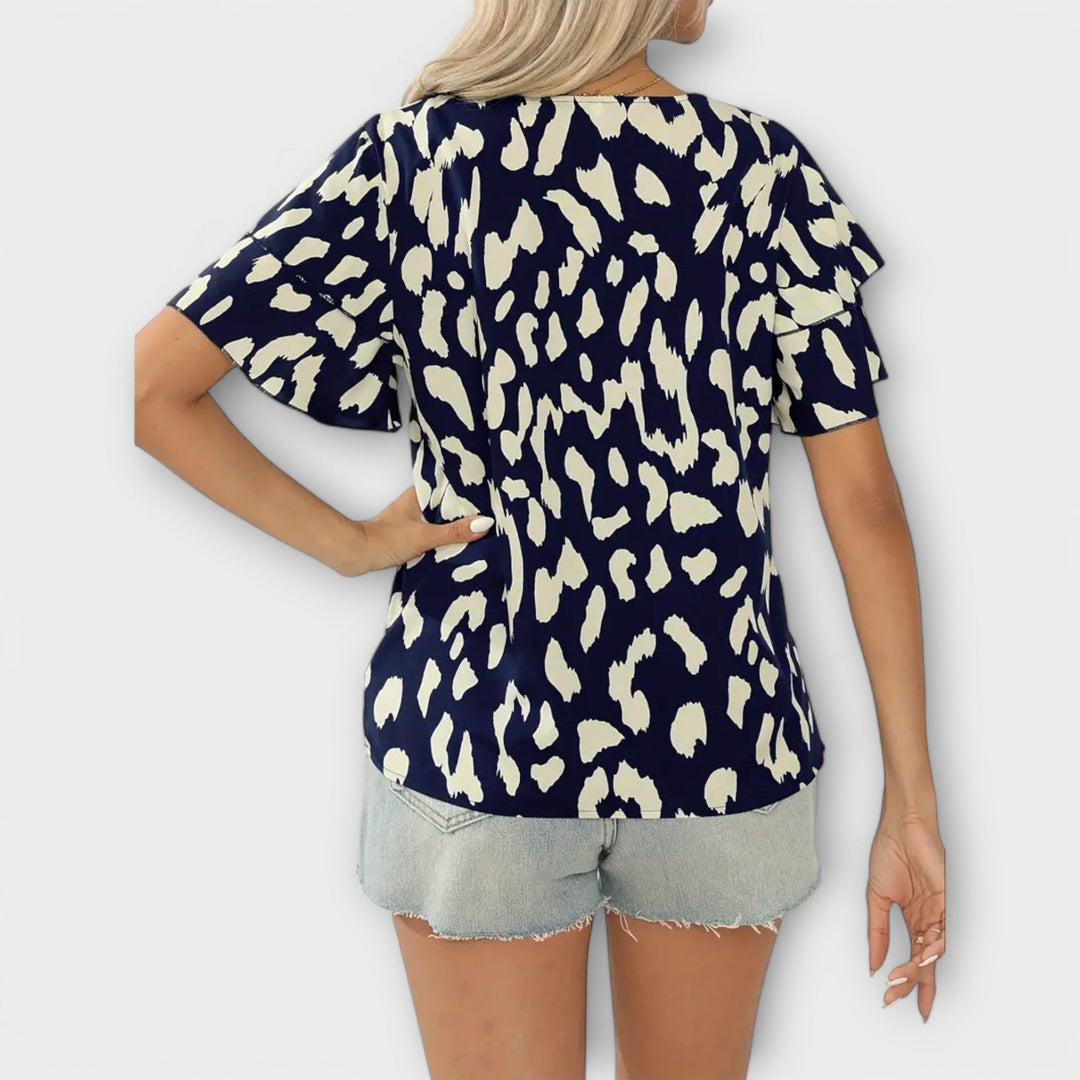 Evelyn – Casual Bluse med Rund Udhulning