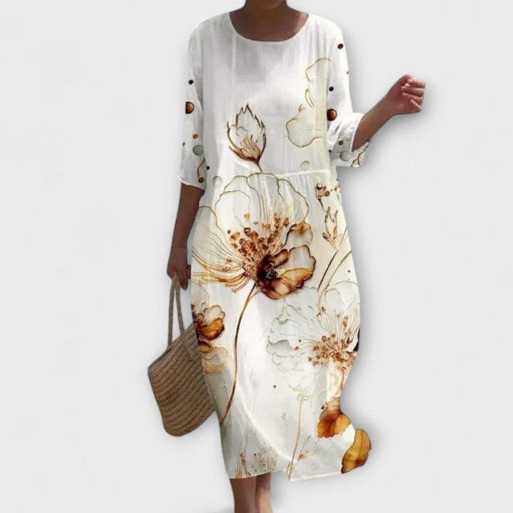 Miranda - Stilfuld Blomster Maxi Kjole