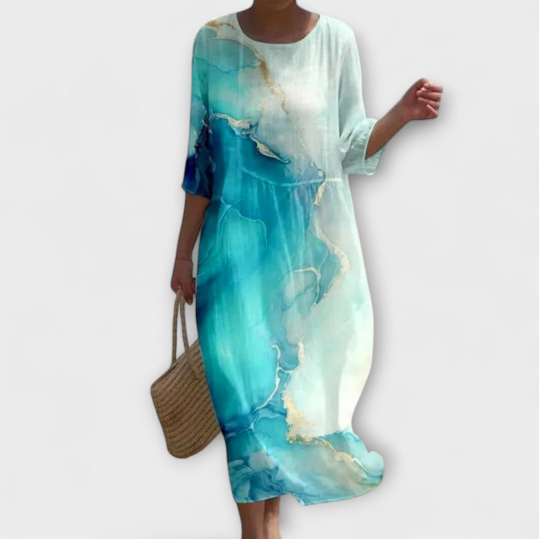 Miranda - Stilfuld Blomster Maxi Kjole