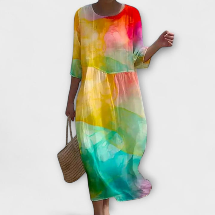 Miranda - Stilfuld Blomster Maxi Kjole