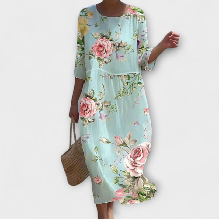 Miranda - Stilfuld Blomster Maxi Kjole