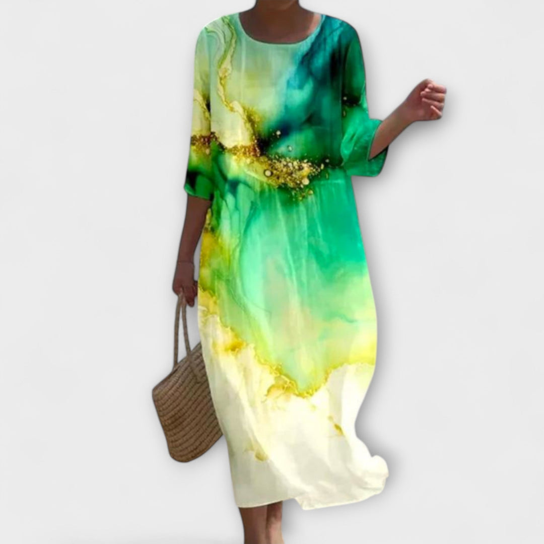 Miranda - Stilfuld Blomster Maxi Kjole