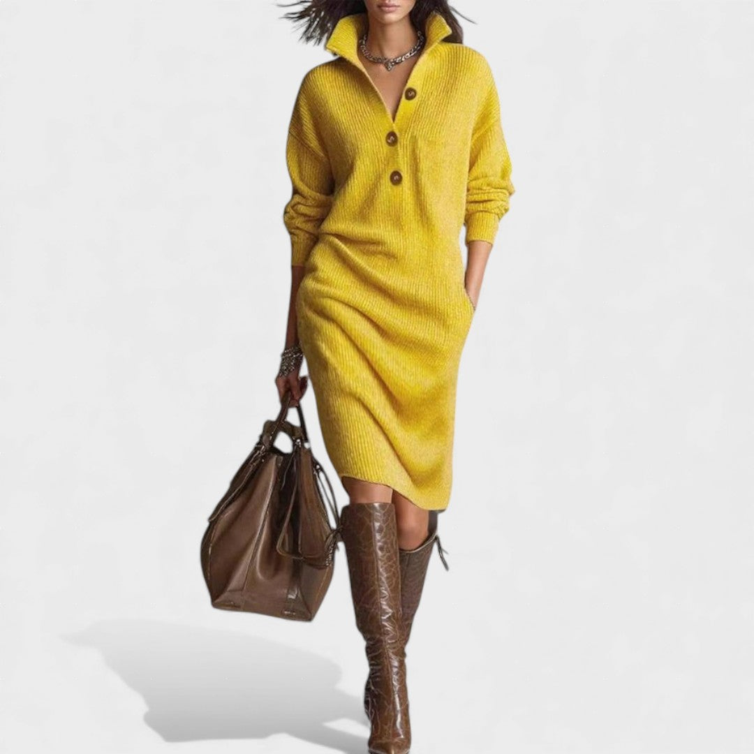 Nancy | Elegant Vinterkjole med Knapper