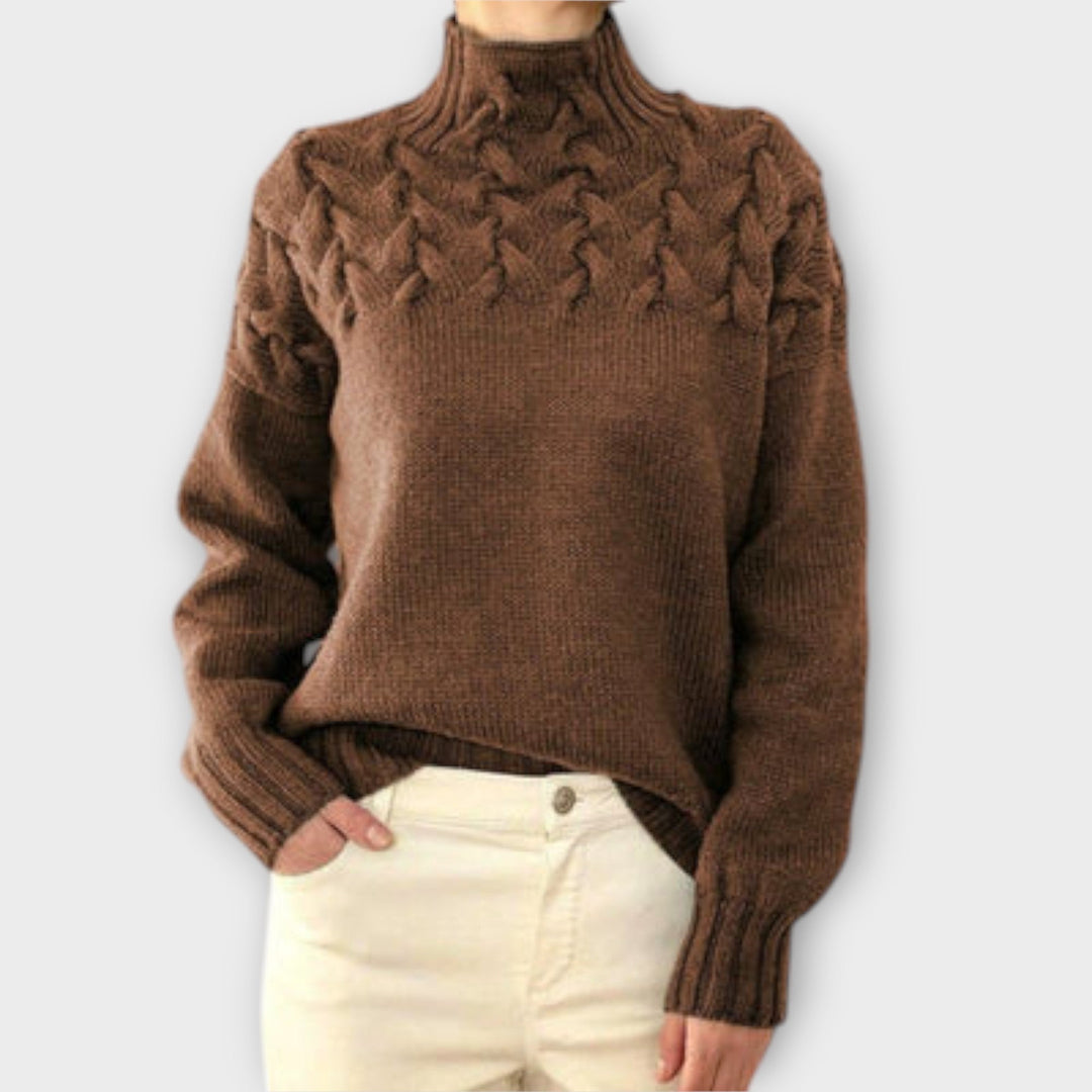 Eva - Isolerende Jumper med Kabelstrik Detalje