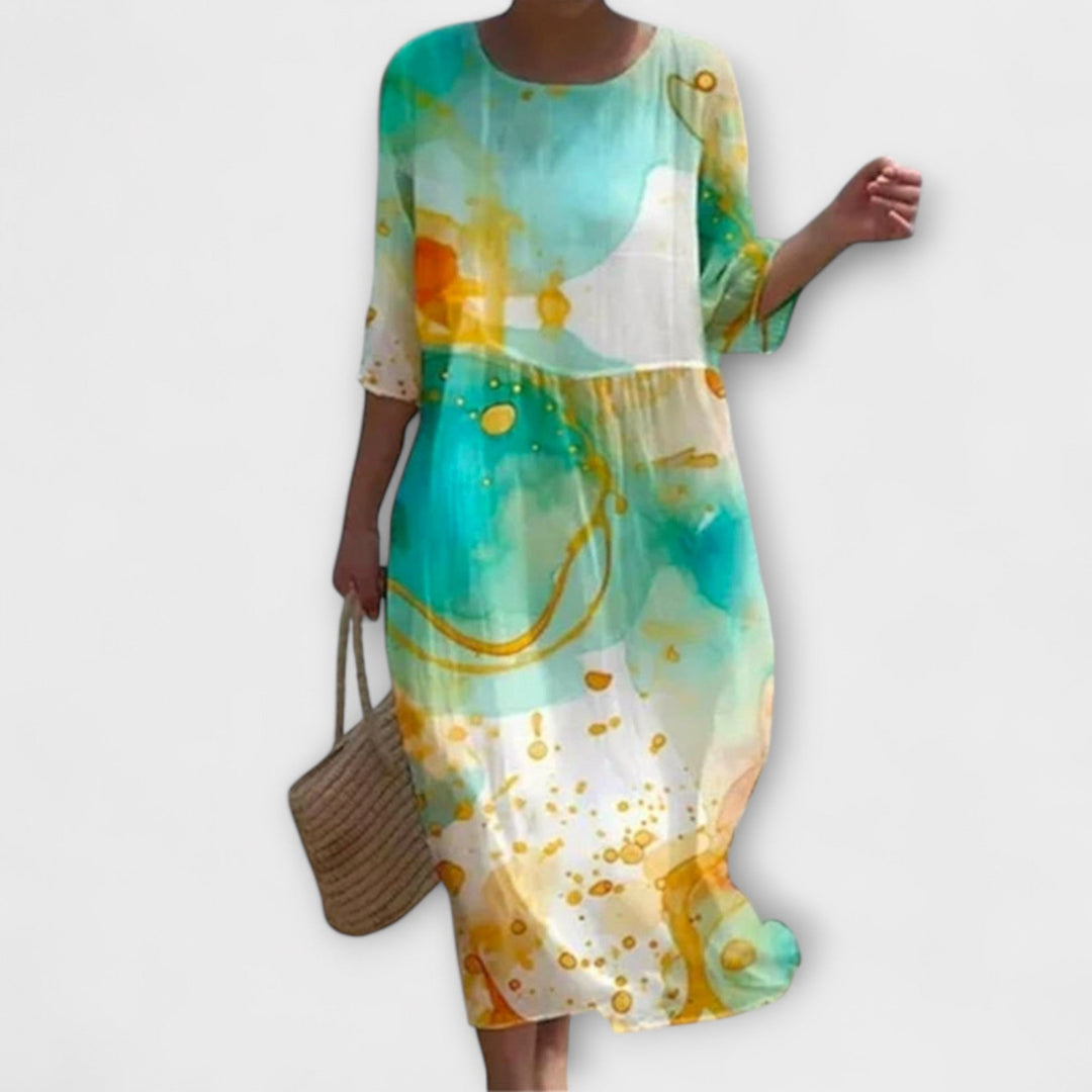 Miranda - Stilfuld Blomster Maxi Kjole