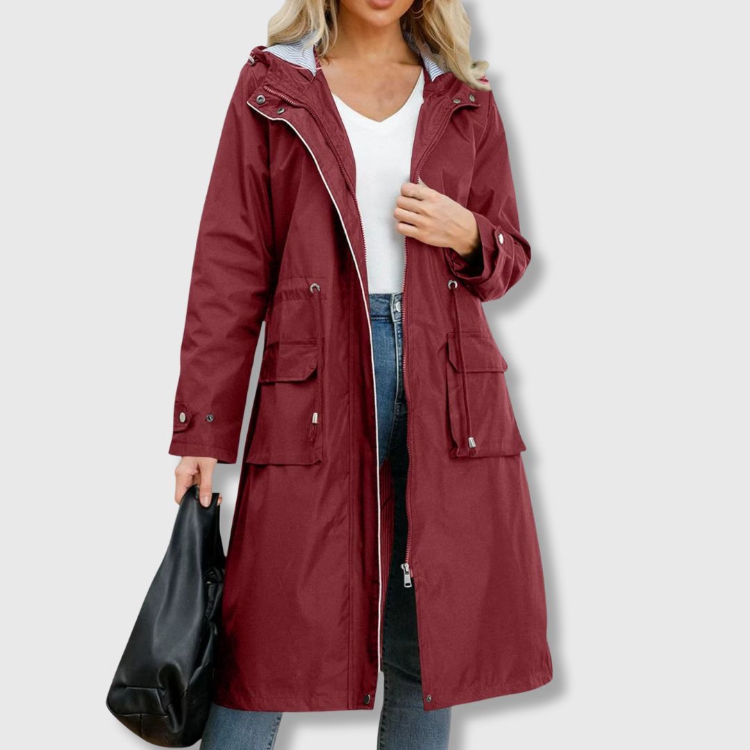 Julia | Stilfuld Trench Coat med Hætte