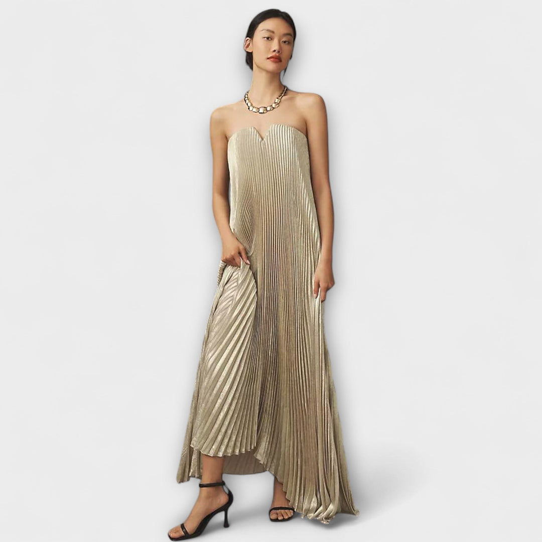 Michelle - Sweetheart Maxi Kjole i Orange Blomstermønster