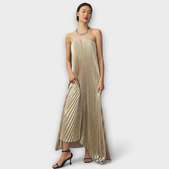 Michelle - Sweetheart Maxi Kjole i Orange Blomstermønster