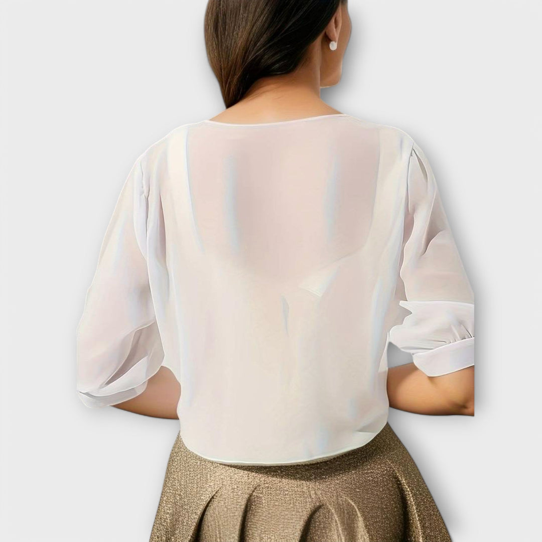 Olivia – Bluse med Åben Front