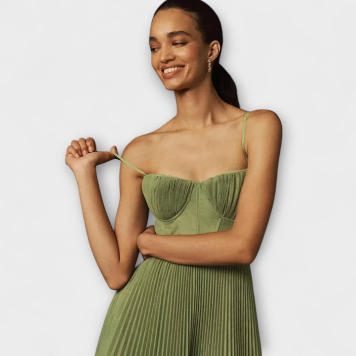 Marilyn - Midi Skirt Kjole i Tulle med Bustier Design