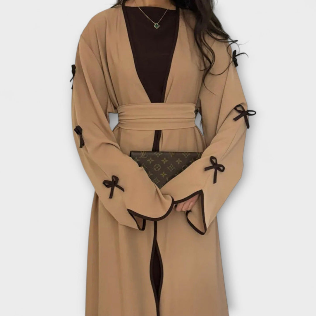 Jasmin - Stilfuld Cardigan og Kjole Duo med Sløjfedetalje