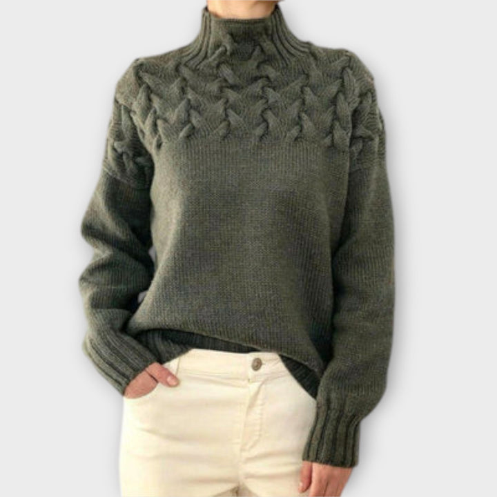 Eva - Isolerende Jumper med Kabelstrik Detalje