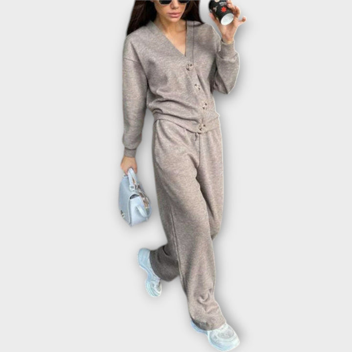 Chantal – Cardigan og Bukser Sæt