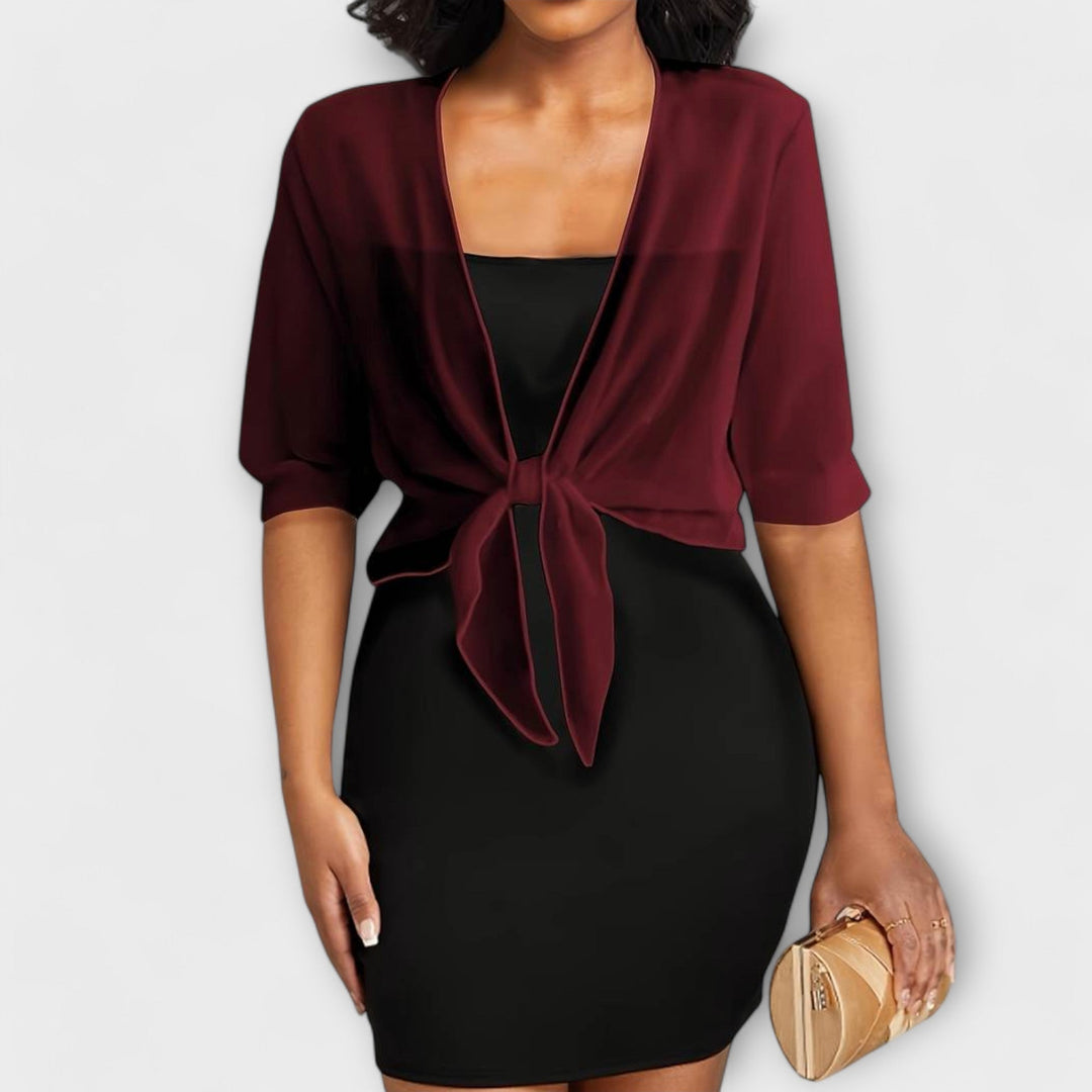 Olivia – Bluse med Åben Front