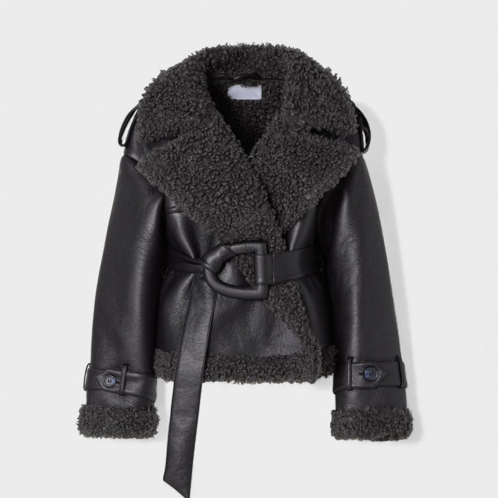 Grace | Shearling frakke med bælte