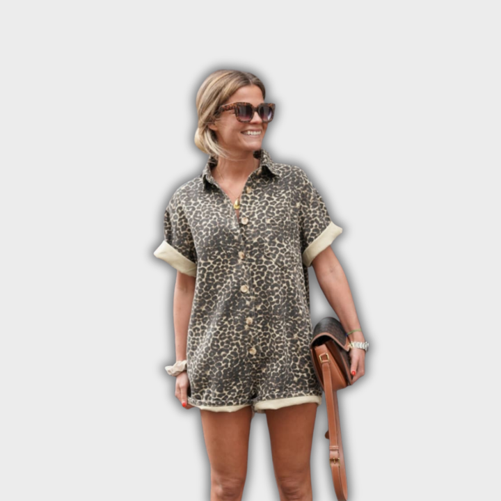 Nonette | Skjortekjole med Leopardprint
