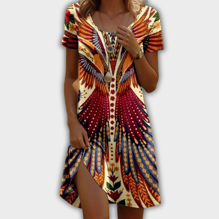 Maja | Elegant Sommerkjole med Blomster