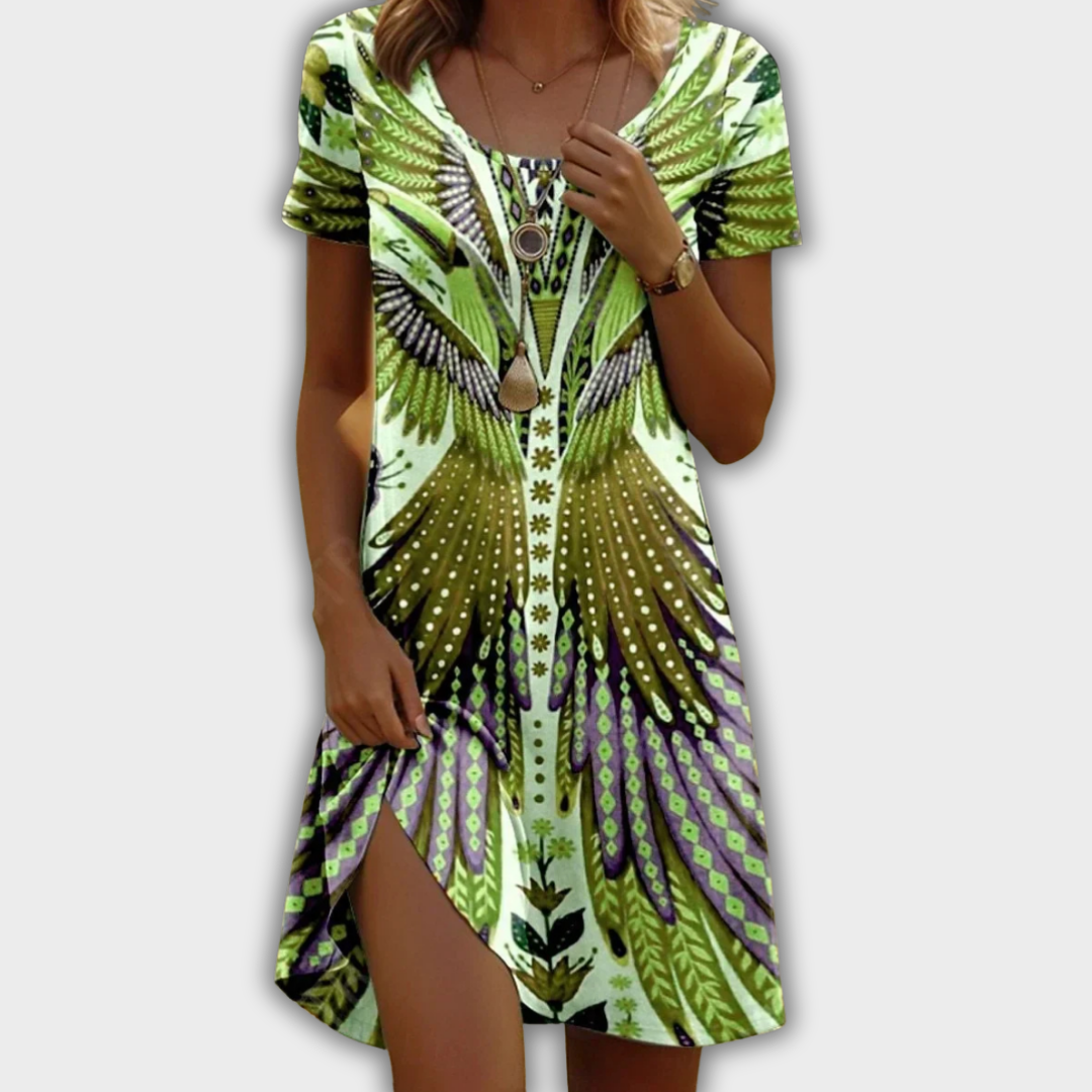 Maja | Elegant Sommerkjole med Blomster