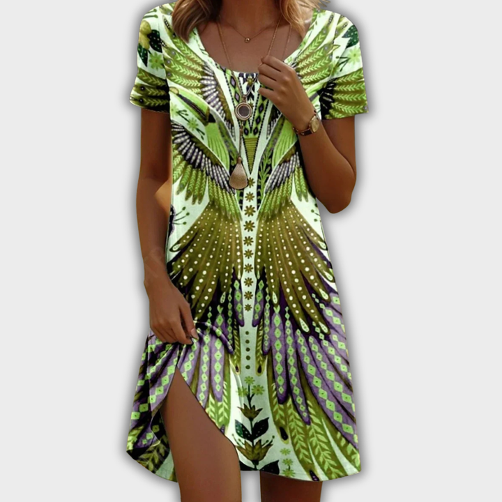 Maja | Elegant Sommerkjole med Blomster