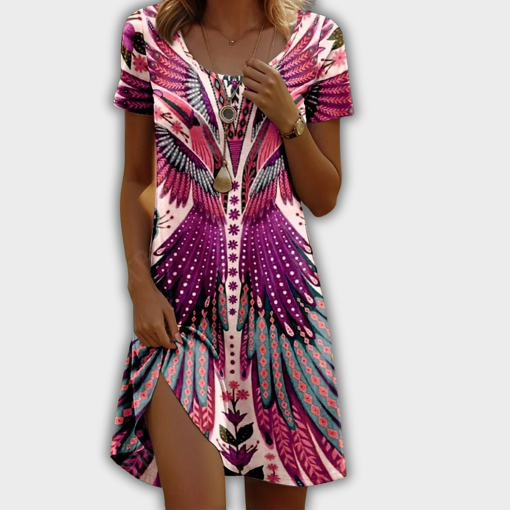 Maja | Elegant Sommerkjole med Blomster