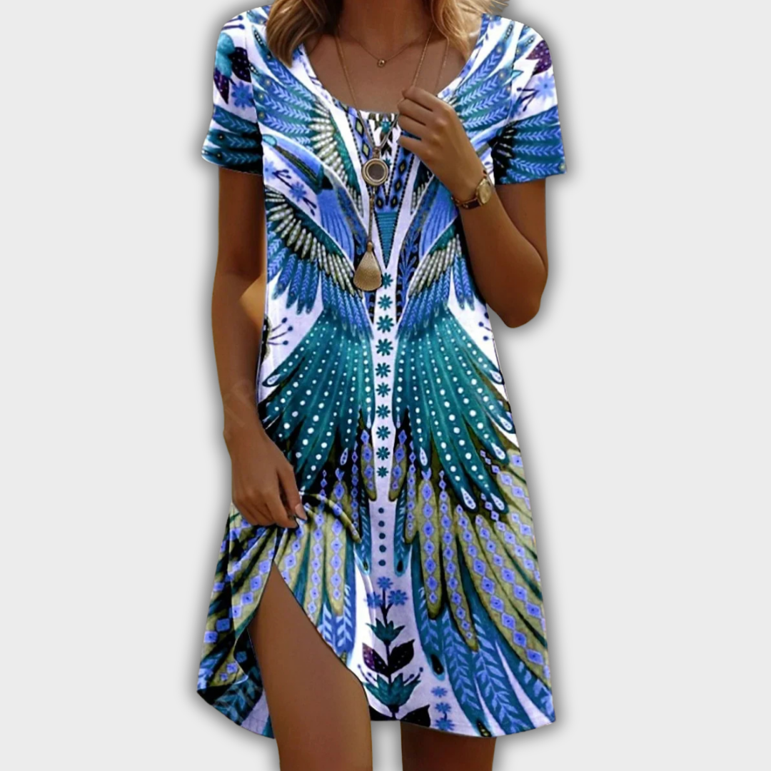 Maja | Elegant Sommerkjole med Blomster